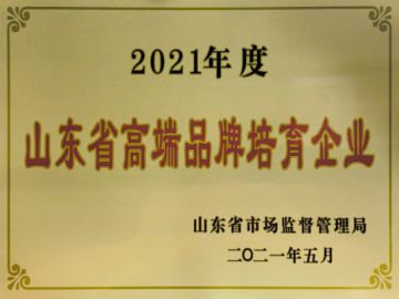 山東省高端品牌培育企業